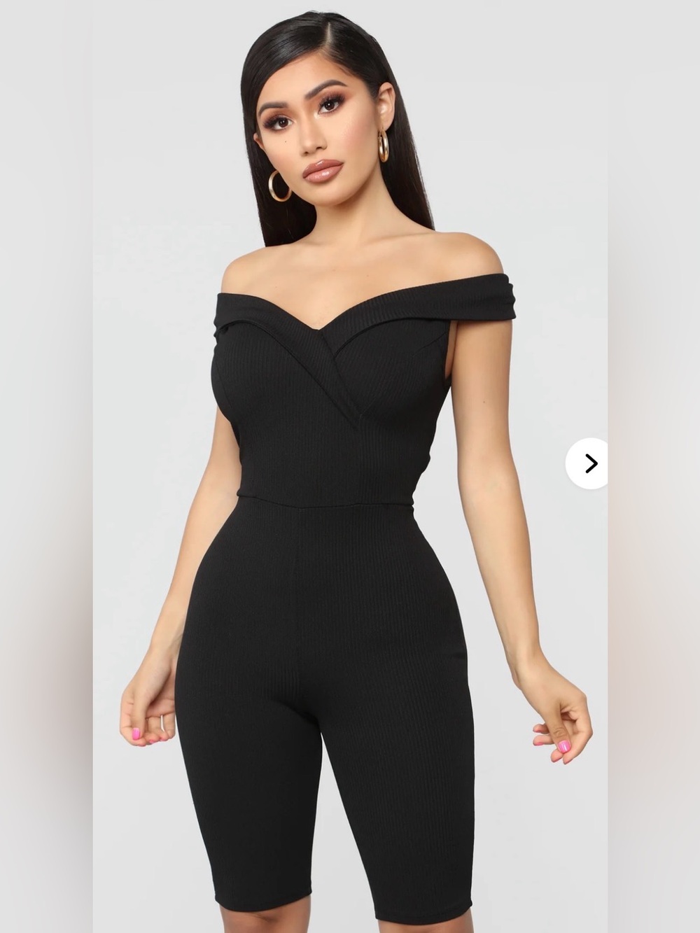 Fashion Nova Waiting For You Ribbed Biker Romper - Black